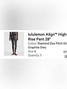 Lululemon Align High Rise Pant 28” Size 4